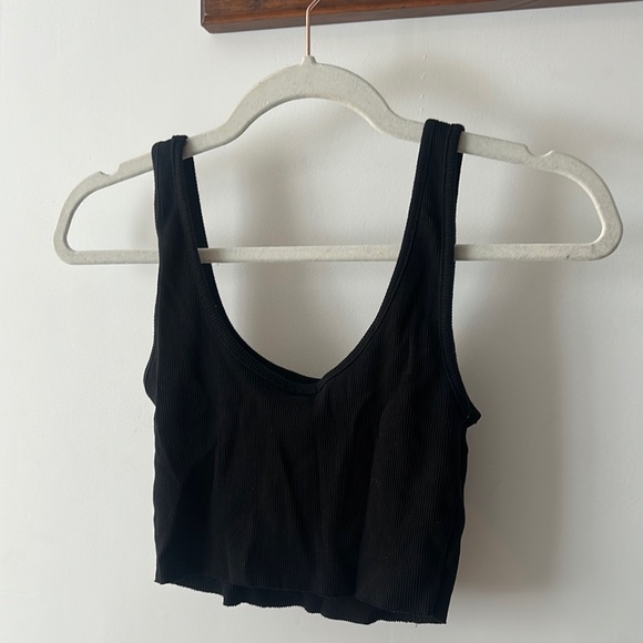 Black Crop Top with Rhinestone 'BABY' - Picture 2 of 3